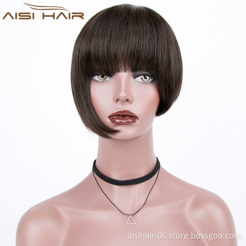 Aisi Hair Top Quality Grade 8a Japan Human Hair Wig , Short Hairstyles for Black Women